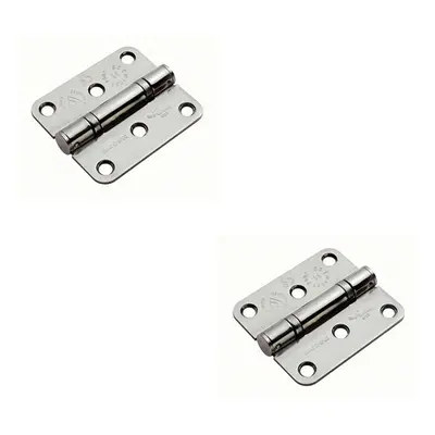 2x PAIR x x 2.5mm Ball Bearing Hinge Bright Stainless Steel Interior Door