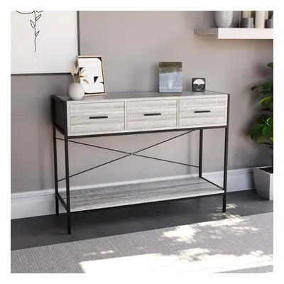 (Grey) Brooklyn Drawer Console Table Hallway Storage