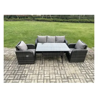 Fimous Rattan Garden Furniture Piece Grey Patio Furniture Set Patio Conservatory Seater Set Outd