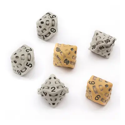 D10 &%D10 Dice Set - Set of Six Sided Dice - Four D10 & Two%D10 (D100) Skull & Bone Themed RPG D