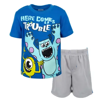 Disney Pixar Monsters Inc. Sully Mike Toddler Boys T-Shirt Mesh Shorts