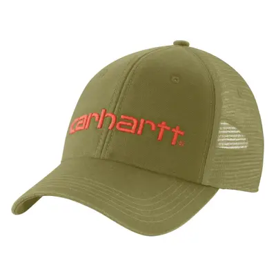 Carhartt Men's Canvas Mesh-Back Logo Graphic Cap True Olive OS