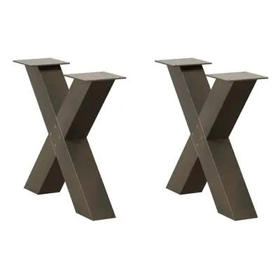 (50 x (42-43) cm) vidaXL Dining Table Legs X-Shaped Desk Legs Kitchen Metal Furniture Legs Steel