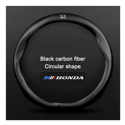 (Carbon fiber(38)) 3D Embossing Carbon fiber leather Car steering wheel cover For HONDA Accord