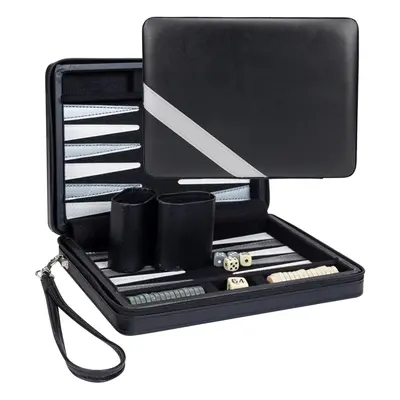 WE Games Backgammon Set, Board Games for Adults - Travel Games - Black