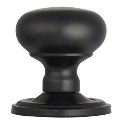 PAIR Mushroom Mortice Door Knob 59mm Dia Concealed Rose Matt Black