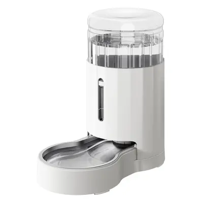 (6L, White) Pet Drinking Fountain, 6L Gravity Large Capacity Stainless Steel Drinker, 100% BPA F