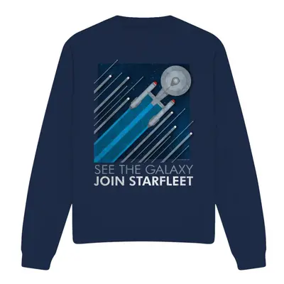 (M, Navy) Star Trek Unisex Adult Starfleet Recruitment Poster Sweatshirt