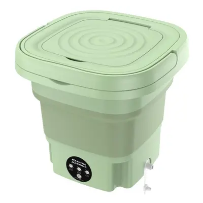 (green, EU Plug) 8l Portable Foldable Washing Machine With Spin Dryer Automatic Mini Underwear S