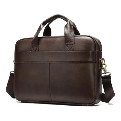 (coffee) Mva Briefcase Men&apos;s Genuine Leather Bag Men&apos;s Office Bags For Men Messenger B