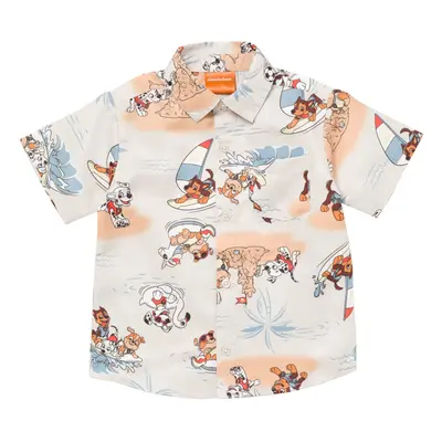 Paw Patrol Rubble Marshall Chase Toddler Boys Hawaiian Button Down Shi