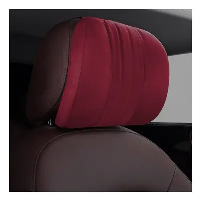 (Red wine) Car Seat Headrest Pillow Car Neck Pillow Car Headrest Pillow Car Accessories