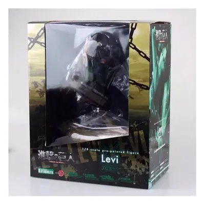 (28cm With Retail Box) Attack on Titans Levi Ackerman Action Anime Figura Kawai Eren Jaege Mikas