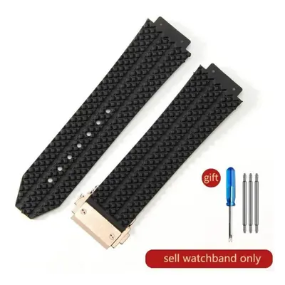 (J01-Black-Rose-Z2 24x17mm) For Hublot Yubo High Quality Silicone Waterproof Watch Strap Classic