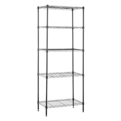 (5-Shelf Narrow, Black) 5-Shelf Narrow Storage Unit With Height Adjustable Shelves & Levelling F