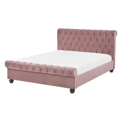 Bed Velvet AVALLON x cm (EU Double) Pink