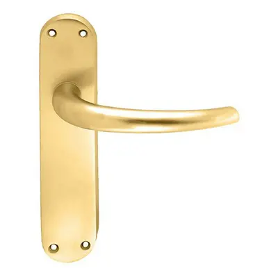 PAIR Slim Round Bar Handle on Shaped Latch Backplate x 40mm Satin Brass