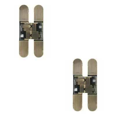 2x x 24mm Concealed Medium Duty Hinge Fits Unrebated Doors Antique Bronze