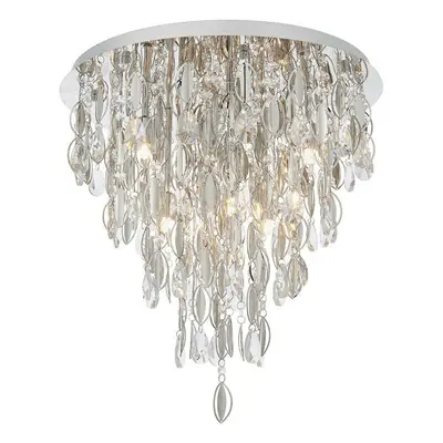 PREMIUM Crystal Flush Ceiling Light Chrome & Glass Lamp Chandelier Fitting