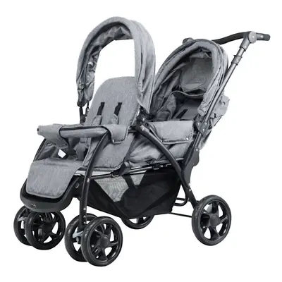 Double Seat Baby Stroller w/ Seats Adjustable Backrest& Safety Belts