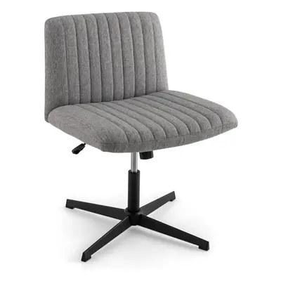 Criss Cross Legged Chair Home Office Chair w/ Wide Padded Seat-Grey