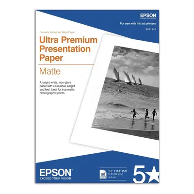 Epson Ultra Premium Presentation Paper Matte 11.7 x 16.5 Sheets/Pkg (S041343)