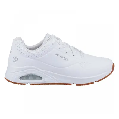 (12 (Adults'), White) Work Relaxed Fit: Uno SR - Sutal White Mens Slip Resistant Lace Up Trainer