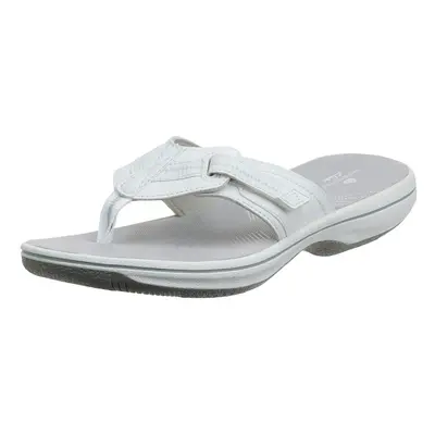 Clarks Women's Brinkley Jazz Flip Flop White Synthetic M US