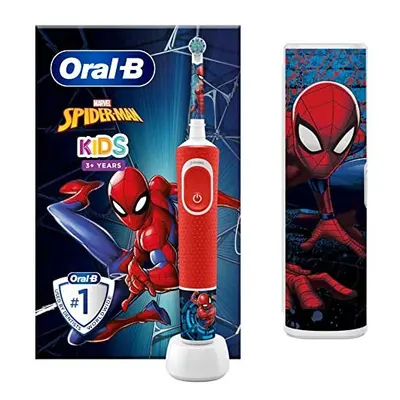 Kids Electric Toothbrush, Marvel Spider-Man Handle, Brush, Travel Case, Years and Up