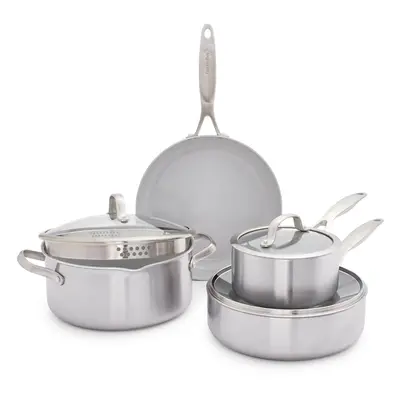 GreenPan Venice Pro Tri-Ply Stainless Steel Healthy Ceramic Non-Stick Piece Cookware Pots and Pa