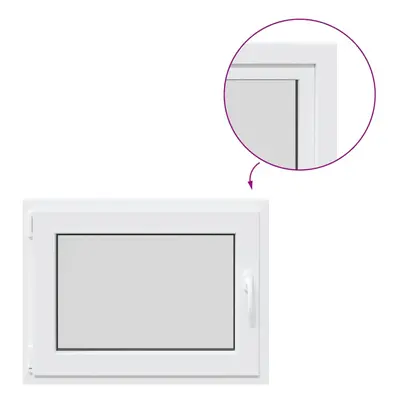 vidaXL Basement Window RISOR 80x70 cm Tilt&Turn DIN Left White egress window