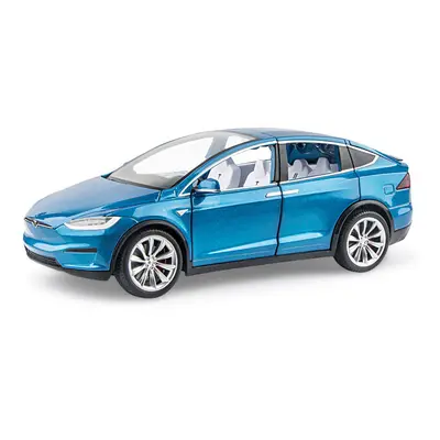 (Blue NO X) 1:20 Tesla Model X Alloy Car Model Diecast Metal Toy Modified Vehicles Car Model Sim