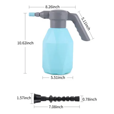 (Blue) 2L Automatic Garden Sprayer Electric Plant Mister Spray Bottle USB Watering Can with Adju