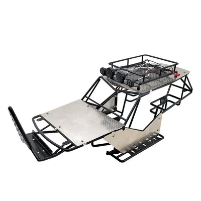 for 1/10 Scale RC Axial Wraith Metal Roll Cage Frame Body with Roof Rack and Metal Sheets Side S