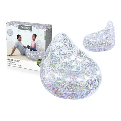 Glitter Inflatable Armchair 72x72x64cm - Indoor/Outdoor Use