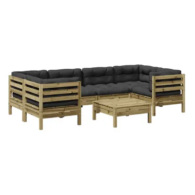 vidaXL Garden Sofa Set Piece with Cushions Corner Sofa Impregnated Wood Pine