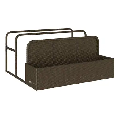 vidaXL Poolside Float Storage Brown 110x100x57 cm Poly Rattan poolside storage