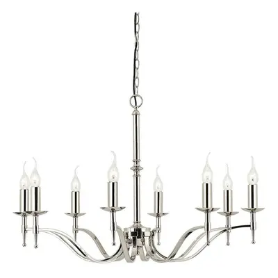 Avery Ceiling Pendant Chandelier Light Lamp Bright Nickel Curved Candelabra