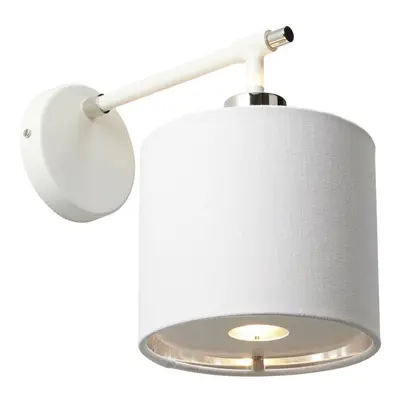 Wall Light Silver Metallic Lining Shade White/Polished Nickel LED E27 40W