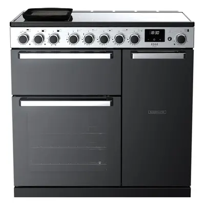 Rangemaster Edge Deluxe 90cm Electric Range Cooker with Induction Hob - Black - A/A Rated