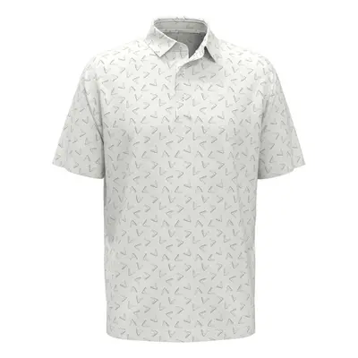 (M, Bright White) Callaway Unisex Adult Chev All-Over Print Polo Shirt