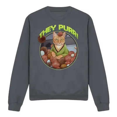 (L, Charcoal) Star Trek Unisex Adult The Purr Sweatshirt