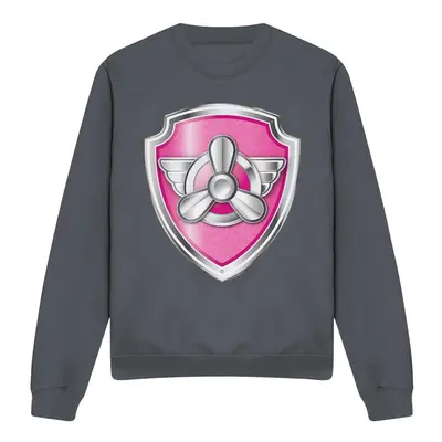 (M, Charcoal) Paw Patrol Unisex Adult Skye Badge Sweatshirt