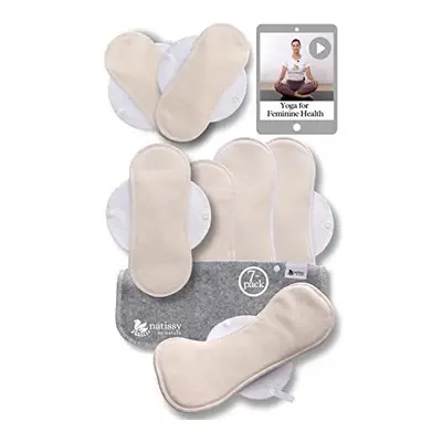 Reusable Sanitary Pads, 7-Pack Organic Cotton Reusable Pads Menstrual for Women; Small & Large W