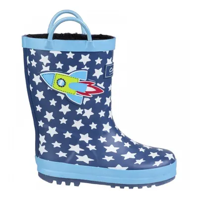 Sprinkle Junior | Dark Blue & White | Kids Space Ship & Stars Wellies