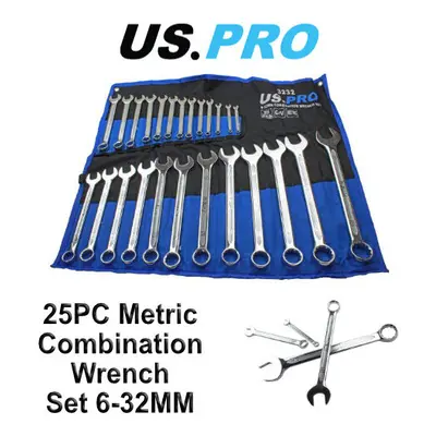 US PRO 25pc Metric Combination Spanner Wrench Set - 32mm