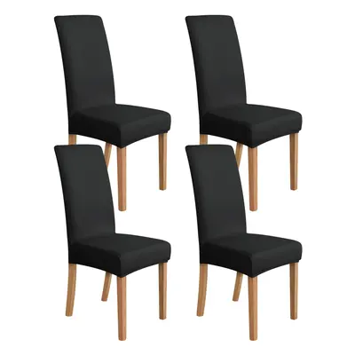 Amazon Basics Stretch Dining Chair Slipcover, Set of 6, Black