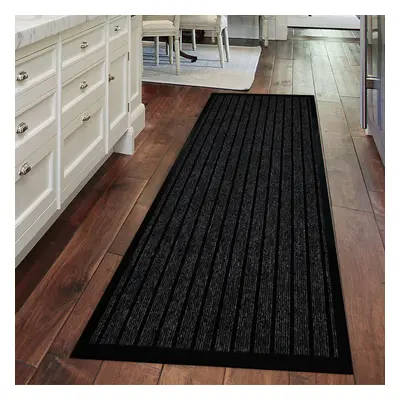 (80 x 300cm, Black) Rubber Mat PVC Edge Door Mat Entrance Runner Rugs