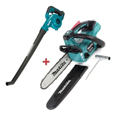 Makita DUC254Z 18v LXT Cordless Brushless 25cm Chainsaw & DUB186Z Blower Bare