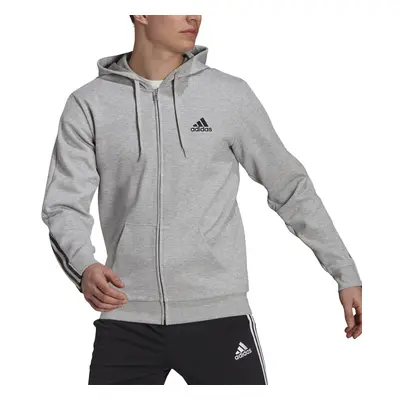 adidas Men's Essentials Doubleknit Cut 3-Stripes Full-Zip Hoodie Medi